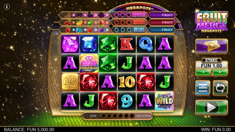 Fruit Merge Megapots - vista general de los carretes